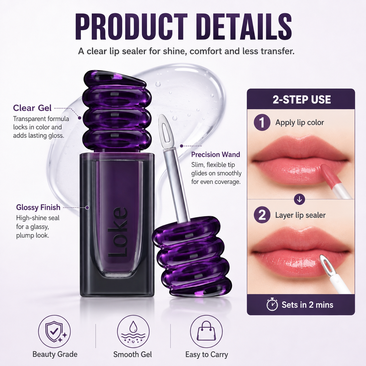 Lip Sealer | Locks in your original lip color | Clear Gloss Finish | Moisture Care
