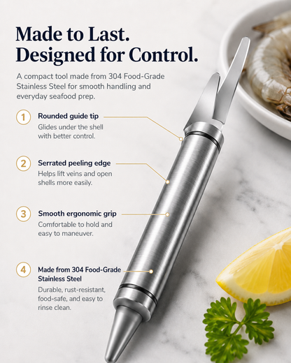 304 Stainless Steel Shrimp Deveiner & Peeling Tool