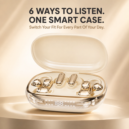 🎧 6-Earbud Smart Wireless Earbuds with Power Bank Charging Case | APP Control & Multi-Wear Design