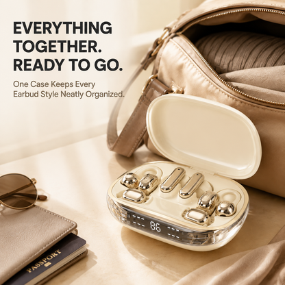 🎧 6-Earbud Smart Wireless Earbuds with Power Bank Charging Case | APP Control & Multi-Wear Design