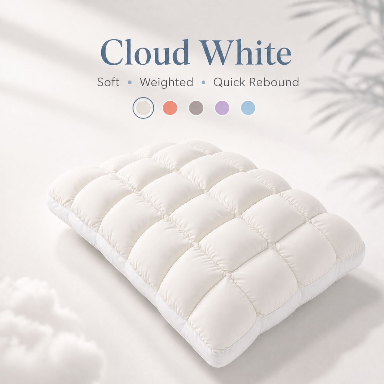 ☁️💤 Cloud-Like Weighted Comfort Pillow – Soft Neck Support & Cozy Relaxation 🤍✨