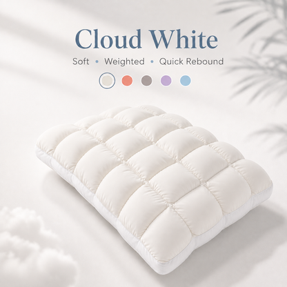 ☁️💤 Cloud-Like Weighted Comfort Pillow – Soft Neck Support & Cozy Relaxation 🤍✨