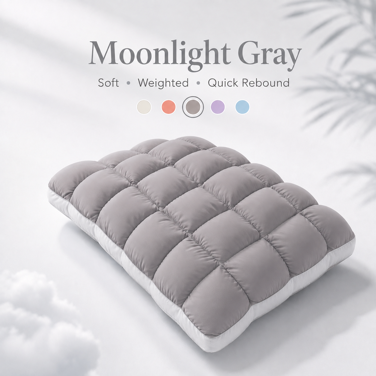 ☁️💤 Cloud-Like Weighted Comfort Pillow – Soft Neck Support & Cozy Relaxation 🤍✨
