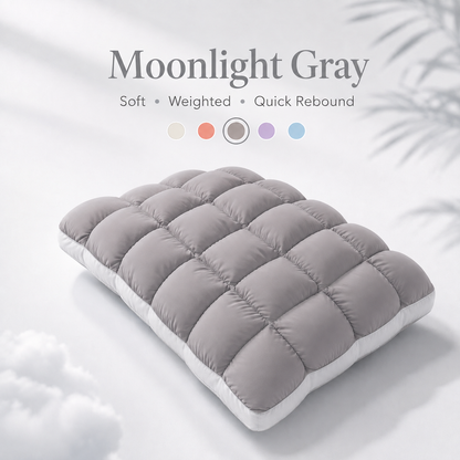 ☁️💤 Cloud-Like Weighted Comfort Pillow – Soft Neck Support & Cozy Relaxation 🤍✨