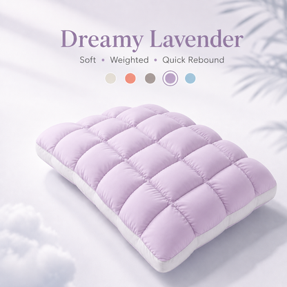 ☁️💤 Cloud-Like Weighted Comfort Pillow – Soft Neck Support & Cozy Relaxation 🤍✨