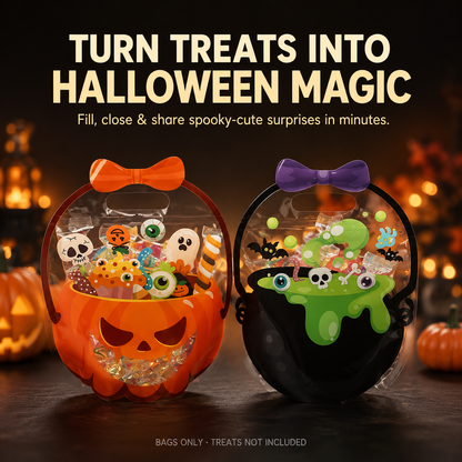 🎃 Halloween Trick or Treat Goodie Bags – Large Reusable Candy Bags with Handles