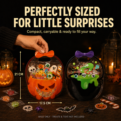 🎃 Halloween Trick or Treat Goodie Bags – Large Reusable Candy Bags with Handles