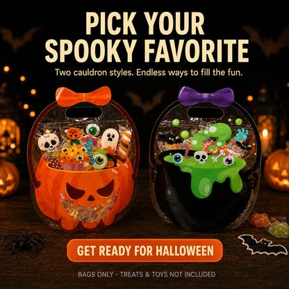 🎃 Halloween Trick or Treat Goodie Bags – Large Reusable Candy Bags with Handles