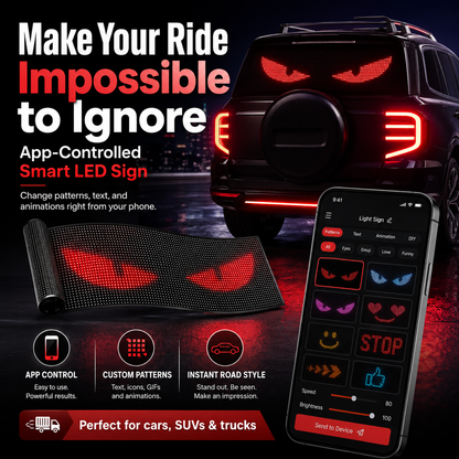 ✨🔥App-Controlled Smart Car LED Sign – Customizable Display⚡