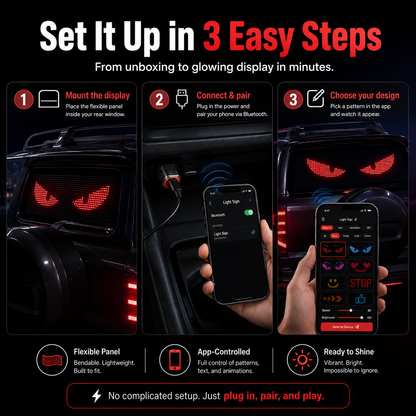 ✨🔥App-Controlled Smart Car LED Sign – Customizable Display⚡