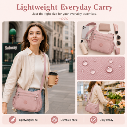 🛍️Multi-Pocket Crossbody Bag – Lightweight Nylon Shoulder Bag