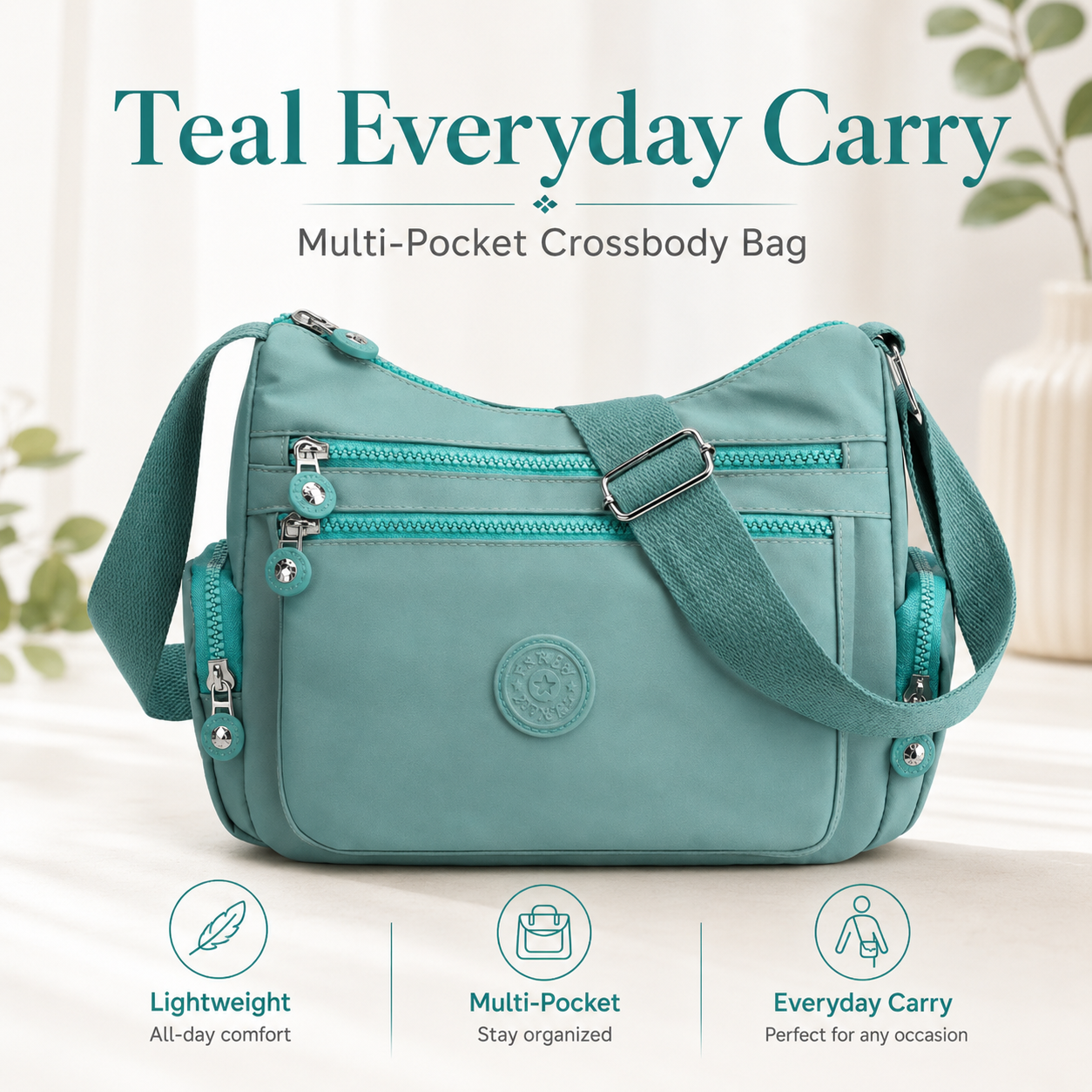 🛍️Multi-Pocket Crossbody Bag – Lightweight Nylon Shoulder Bag
