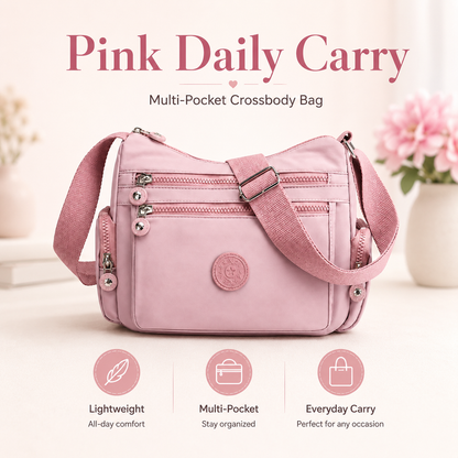 🛍️Multi-Pocket Crossbody Bag – Lightweight Nylon Shoulder Bag