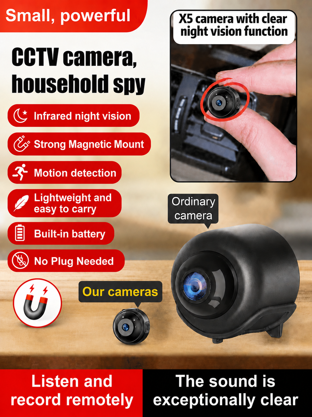 2026 Mini Magnetic WiFi Camera | Built-In Battery & Live View