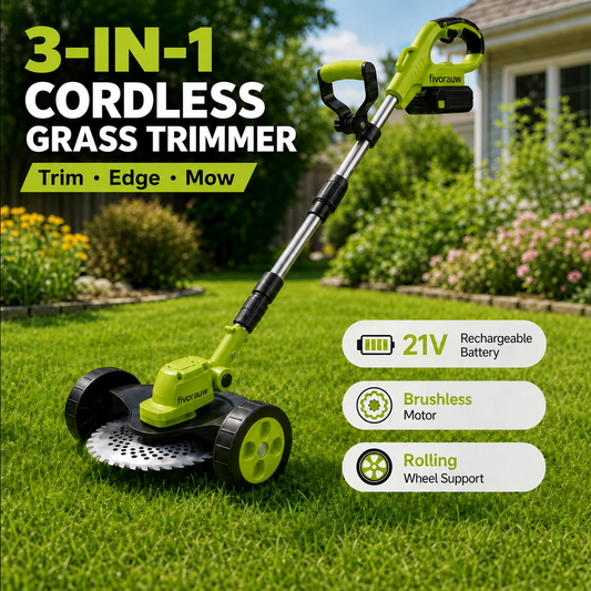 Hot Sale🌿⚡21V 3-in-1 Cordless String Trimmer, Edger & Mini Mower – 2 Batteries Included