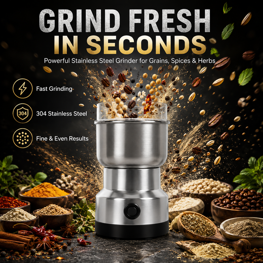 ⚡ High-Speed Stainless Steel Grain & Spice Grinder | Fresh Grinding in Seconds