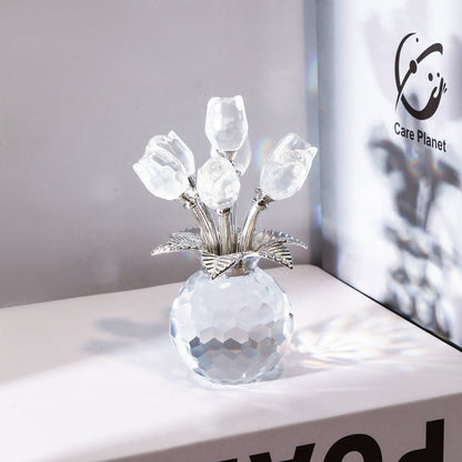 🌺Hot Sale 49% OFF-Crystal Colorful Rose Flower Vase