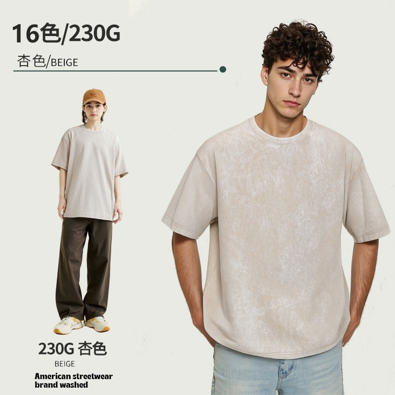 230G Heavyweight Washed T-Shirt – Oversized Vintage Tee
