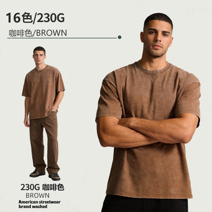 230G Heavyweight Washed T-Shirt – Oversized Vintage Tee