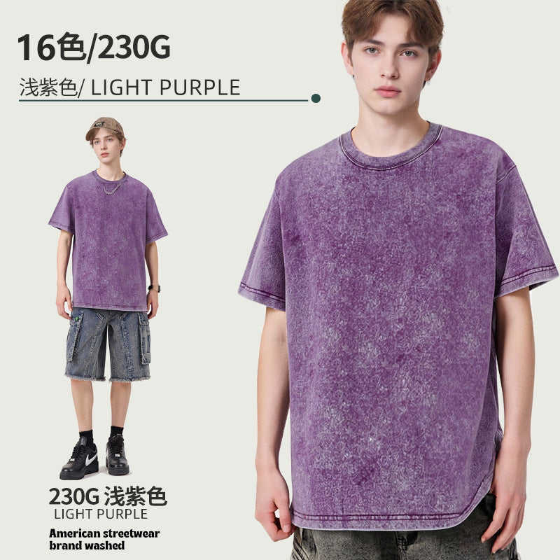 230G Heavyweight Washed T-Shirt – Oversized Vintage Tee