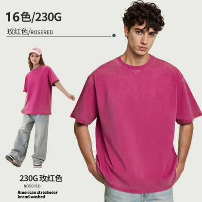 230G Heavyweight Washed T-Shirt – Oversized Vintage Tee