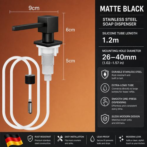 Stainless Steel Sink Soap Dispenser with Refill Tube