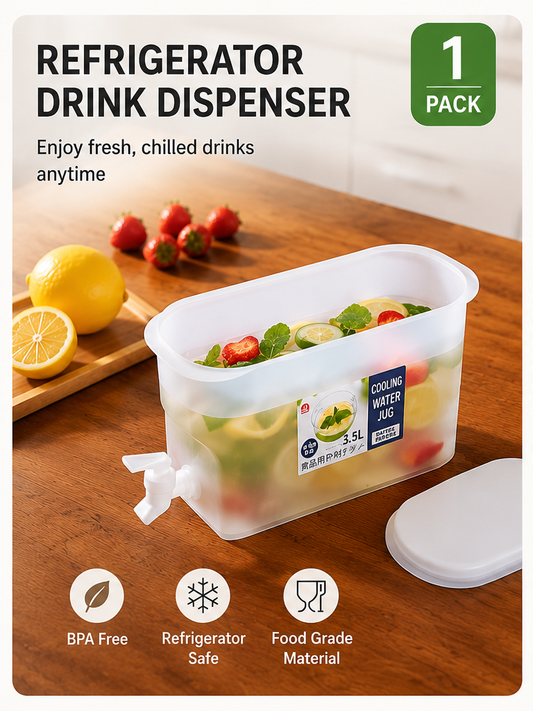 3.5L Refrigerator Drink Dispenser with Easy-Pour Tap