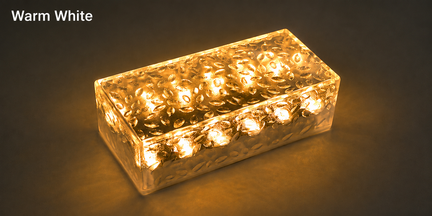 Solar Ice Brick Light – 12 LED Water-Resistant Path Light