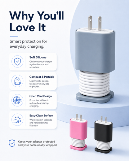 ✨ 2-Pack Charger Protector & Cable Organizer – Keep Cables Neat, Protected & Tangle-Free