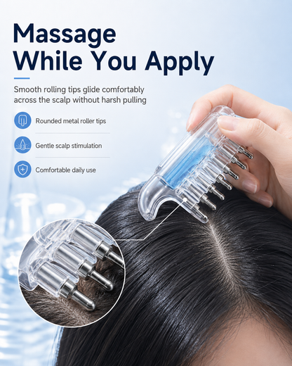 Scalp Serum Applicator Comb with Rolling Tips | Root Care Tool