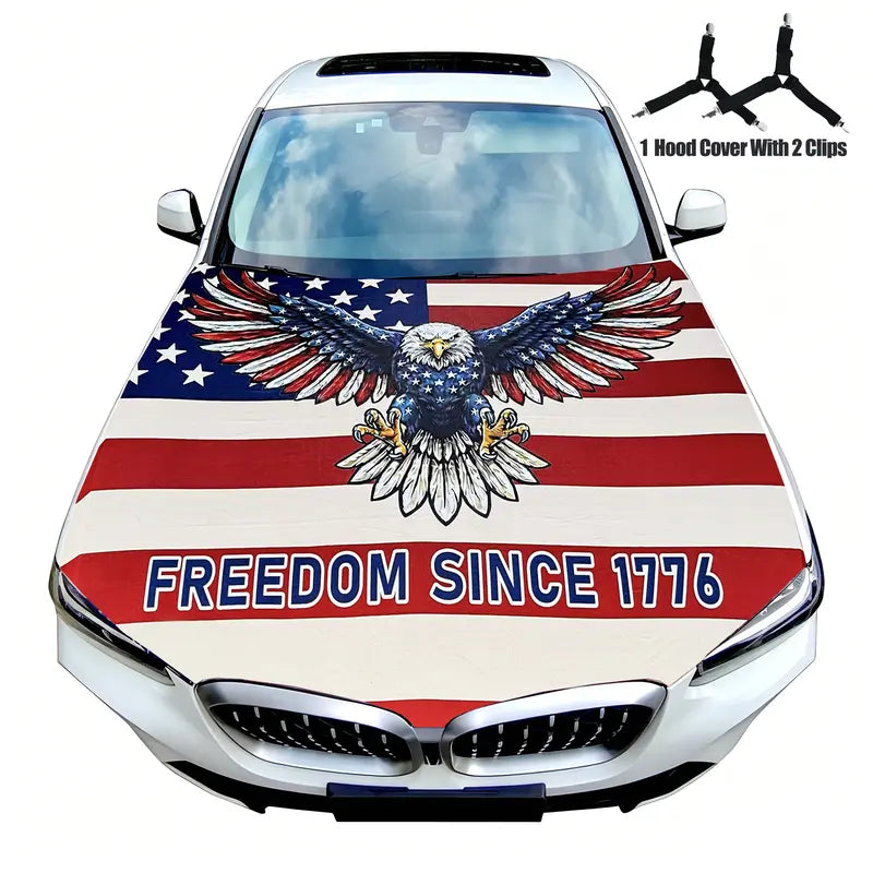 🔥Holiday sales 50% OFF🎁USA Car Flag Hood Cover 4x5ft - Patriotic Decoration