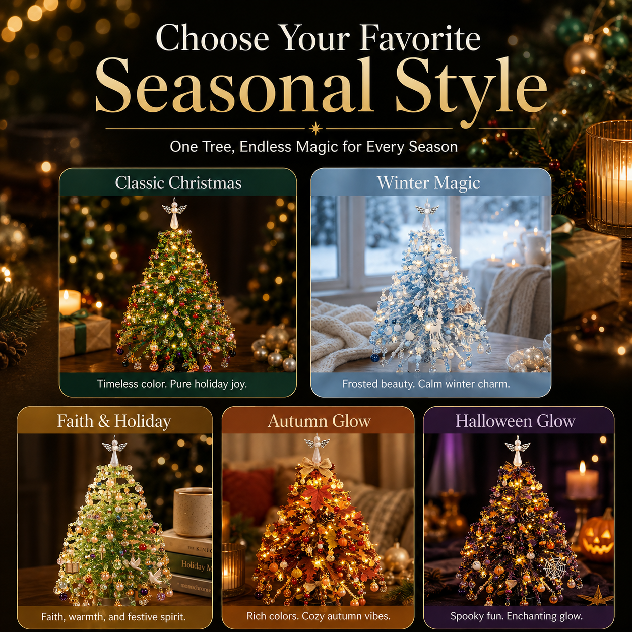 🎄DIY Beaded Christmas Tree Kit | Handmade Tabletop Holiday Decor