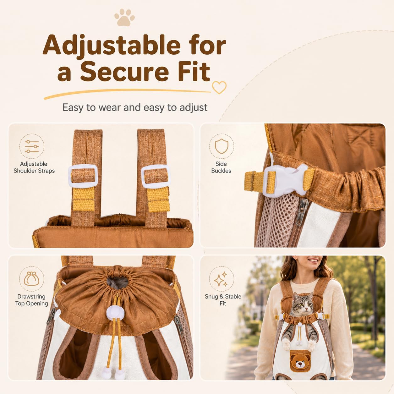 🐻 Stress-Free Travel for Your Pet – Cute Bear Carrier Bag