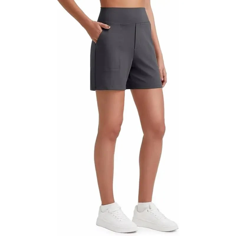 Comfy High-Waisted Bermuda Shorts with Pockets