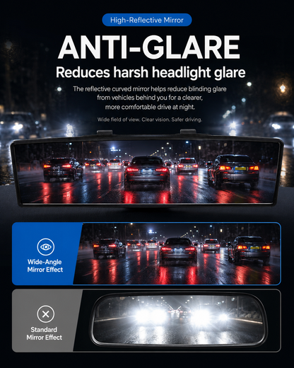 Wide-Angle Anti-Glare Car Rearview Mirror | Clear View