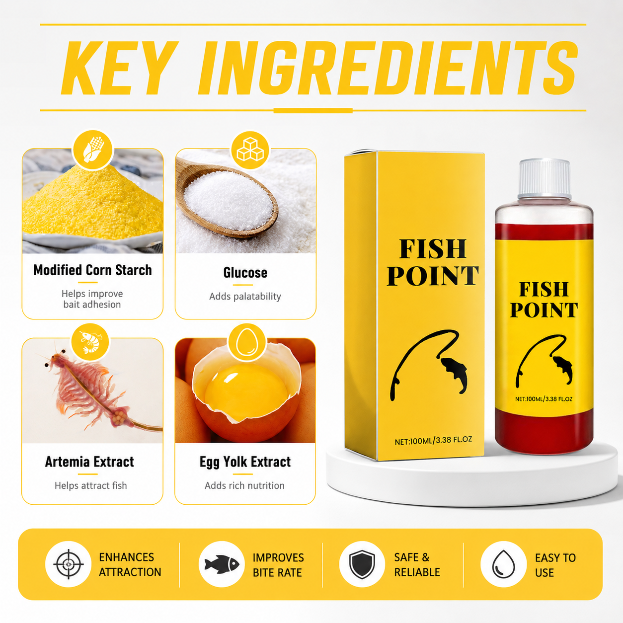 Fish Point Liquid Fish Attractant 100ml | Bait Booster