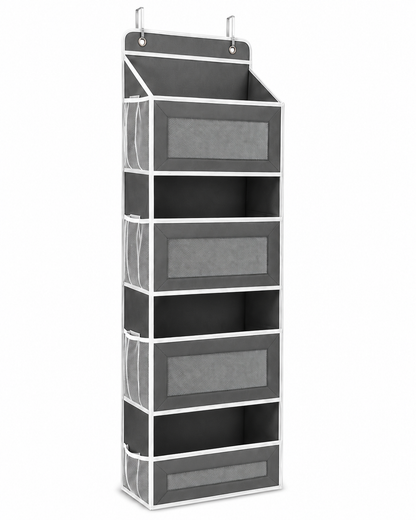 5-Tier Over-the-Door Hanging Organizer with Mesh Pockets