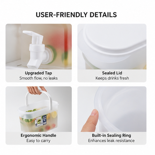 3.5L Refrigerator Drink Dispenser with Easy-Pour Tap