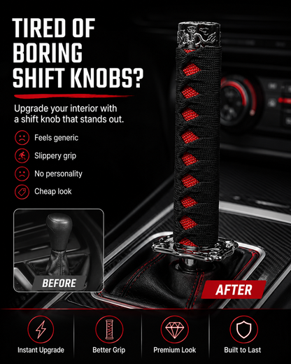 Samurai Shift Knob for Cars | Katana Style Manual Gear Shifter