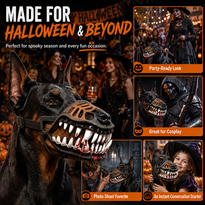 Dinosaur Jaw Dog Muzzle | Halloween Pet Costume