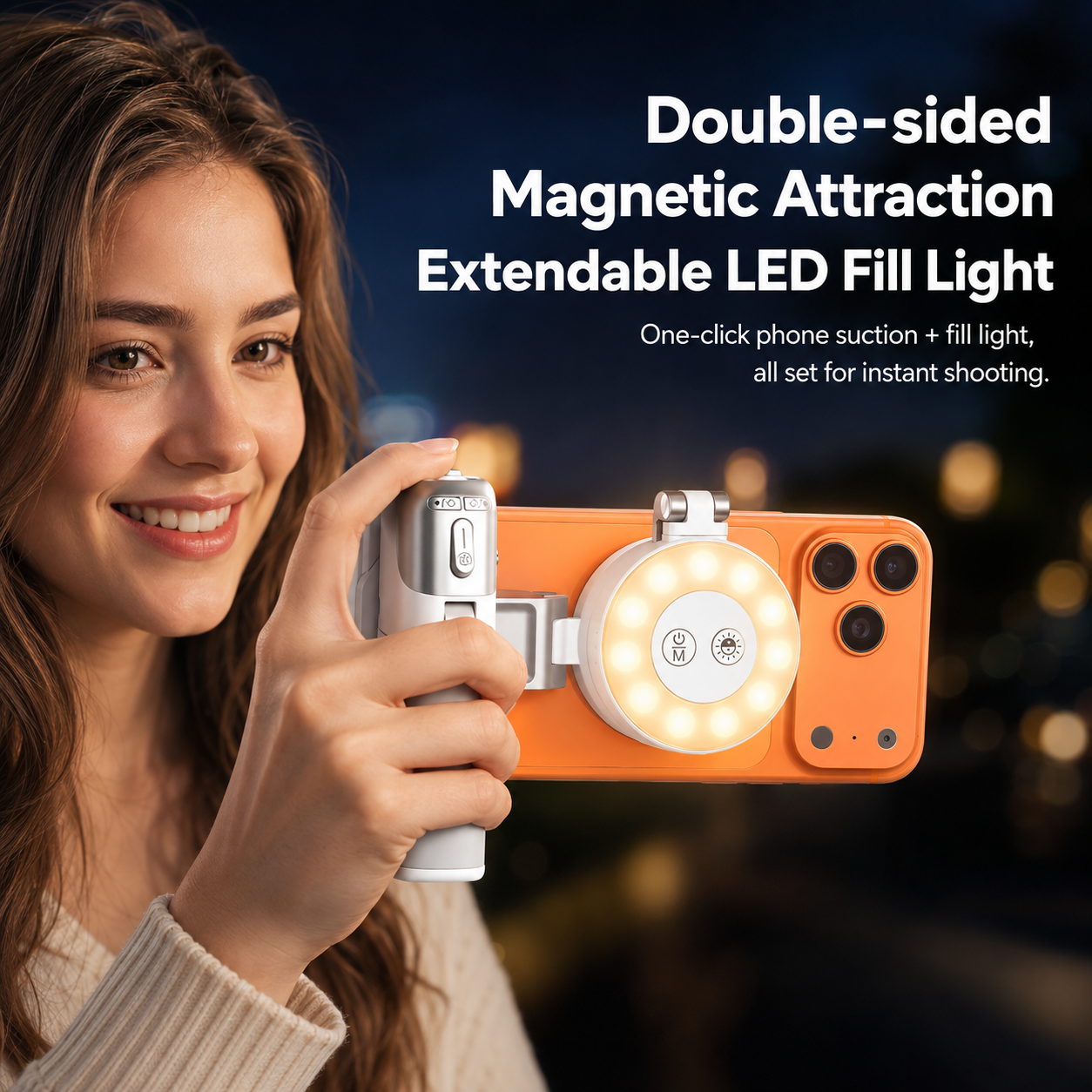 📸 Zoomable Magnetic Palm Grip | Selfie Stick & Tripod