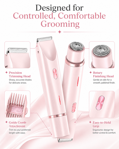 2-Piece Electric Body Hair Trimmer & Rotary Shaver Set