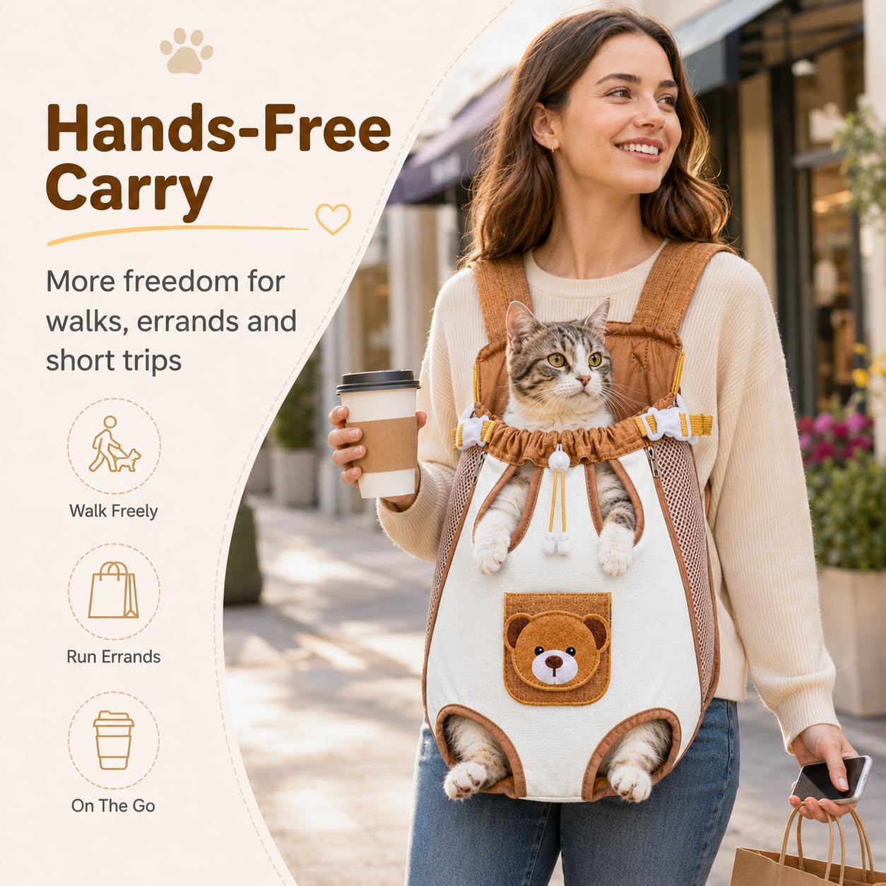 🐻 Stress-Free Travel for Your Pet – Cute Bear Carrier Bag