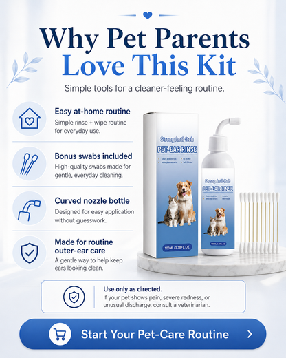 🐾 Clean Ears, Happier Pets – Dog & Cat Ear Cleaner for Wax, Dirt & Odor | 100mL