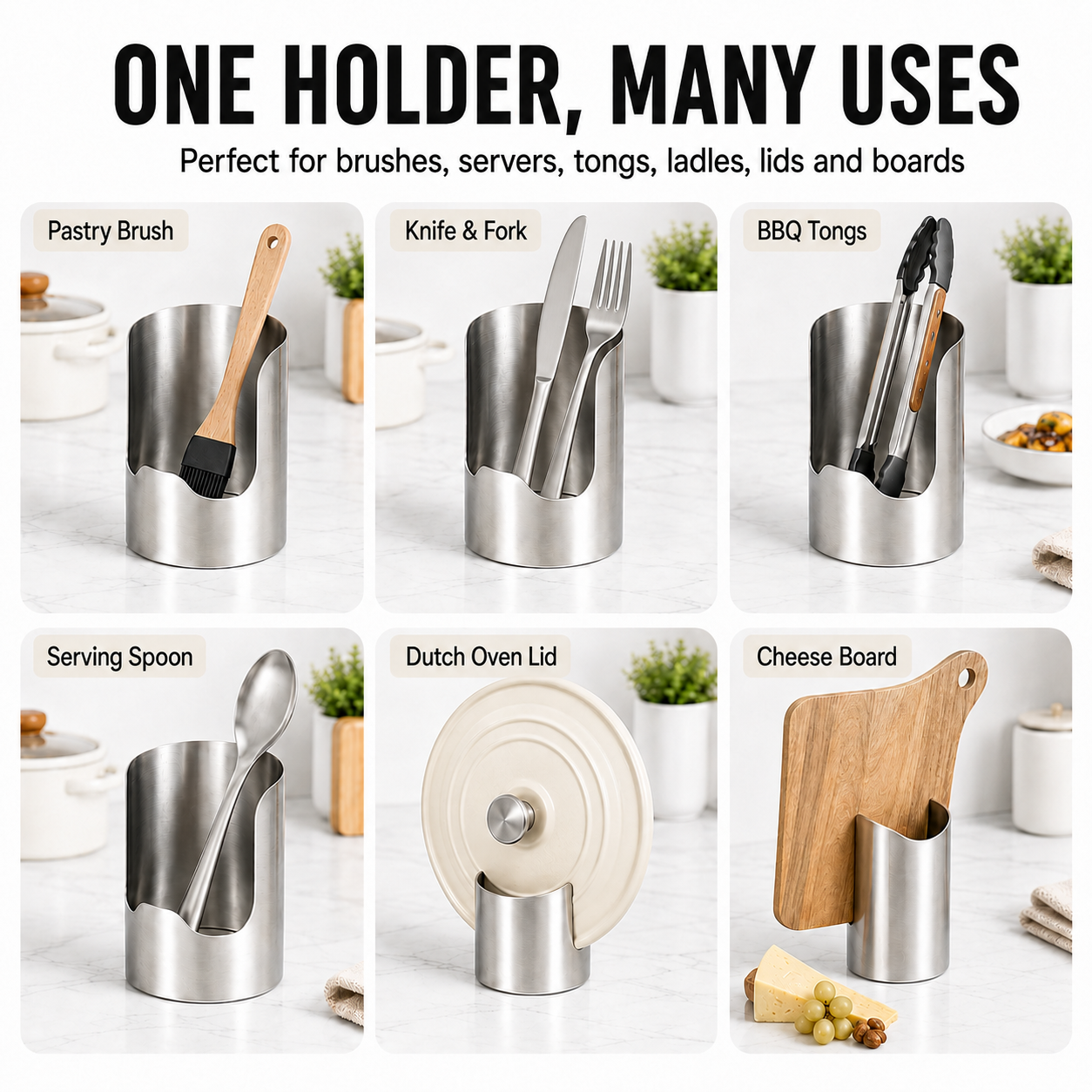 ✨ Stainless Steel Lid Organizer – Keep Counters Clean & Tidy 🍳
