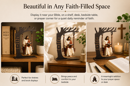 Jesus Swing Ornament – John 14:6 Faith Table Decor | Christian Bible Verse Home Decoration