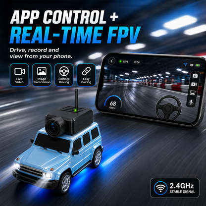 MiniCam Racer FPV Camera RC Car | 720P App Control Toy Car