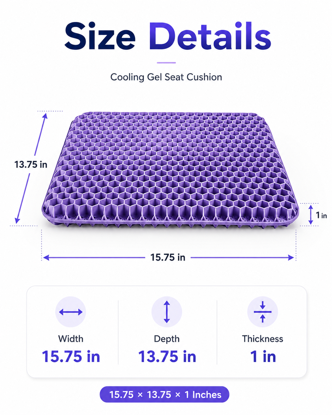 Cooling Honeycomb Gel Seat Cushion for Office & Car