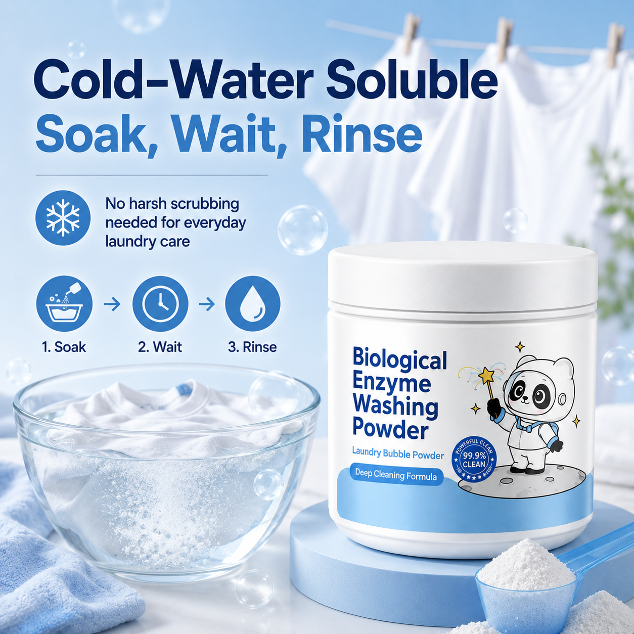 Biological Enzyme Laundry Powder | Cold-Water Cleaning