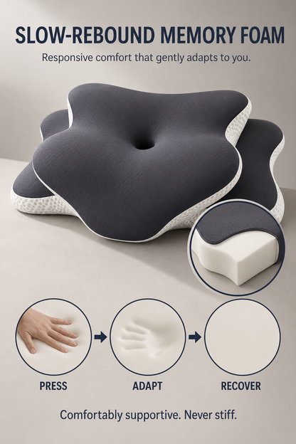 5-Zone Ergonomic Memory Foam Pillow | Contoured Support
